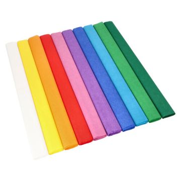 Papier crépon 2,5 m x 50 cm couleurs assorties résistant à l'eau