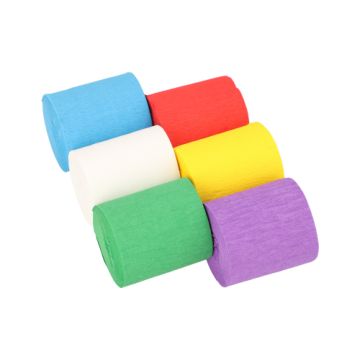 Banderoles, crépon 10 m x 5 cm couleurs assorties résistant à l'eau