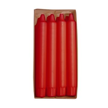 Bougies de lustres Ø 2,4 cm · 20 cm rouge en 100 % stéarine