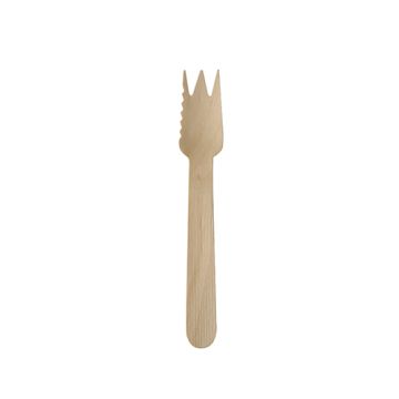 Fourchettes à dessert, bois "pure" 14 cm avec rail cranté