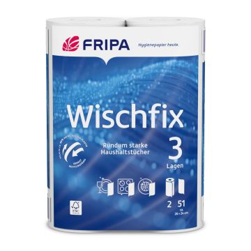 Essuie-tout cuisine, 3 plis 26 cm x 23,8 cm blanc "Wischfix" 51 feuilles