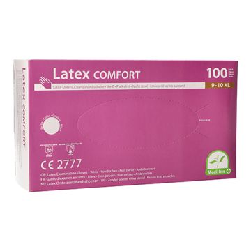"Medi-Inn PS" Gants en latex, non poudrés "Comfort" blanc-nature Taille XL