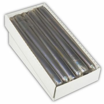 Bougies de chandelier Ø 2,2 cm · 25 cm argent emballés séparément