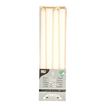 Bougies de chandelier Ø 2,2 cm · 25 cm crème en 100 % stéarine