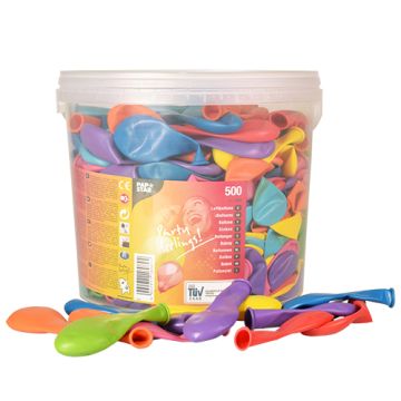 Ballons Ø 19 cm couleurs assorties en boîtier