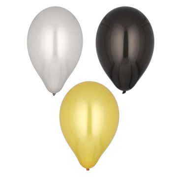 Ballons Ø 25 cm noir/or/argent