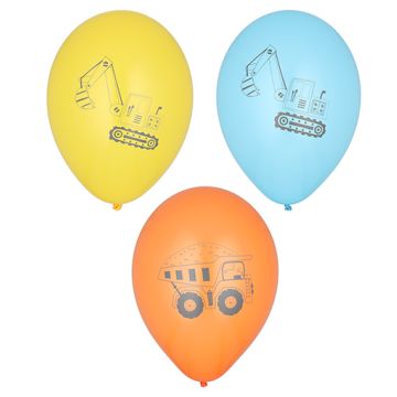 Ballons Ø 29 cm couleurs assorties "Construction Vehicles"