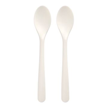 Cuillères réutilisables "Folia" C-PLA 19 cm blanc