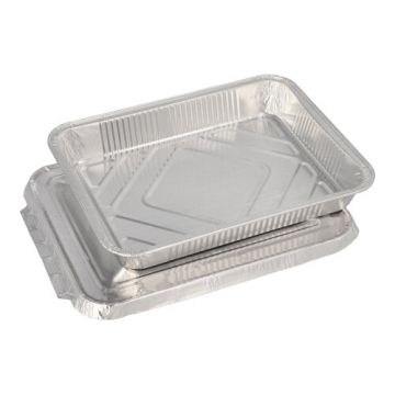 Plat en aluminium, avec couvercle sans compartiments 0,93 l 3 cm x 17,7 cm x 22,5 cm