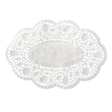 Napperons pour assiettes et sous-tasses ovale 18 cm x 13 cm blanc