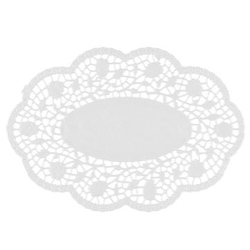 Napperons pour assiettes et sous-tasses ovale 22 cm x 15 cm blanc
