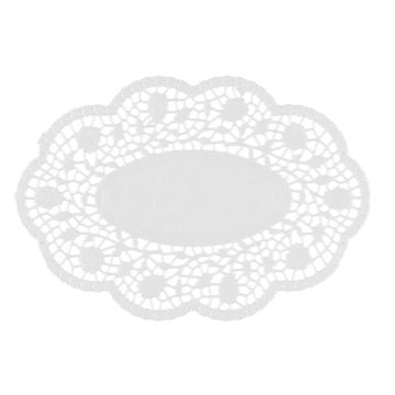 Napperons pour assiettes et sous-tasses ovale 24 cm x 16,5 cm blanc