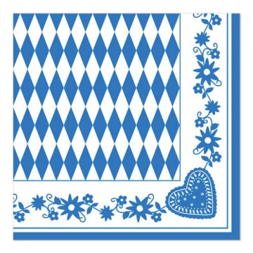 Serviettes pliage 1/4, 40 cm x 40 cm "Bavarois bleu"