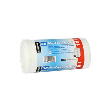 Sacs poubelle, LDPE 18 l 52 cm x 46 cm blanc
