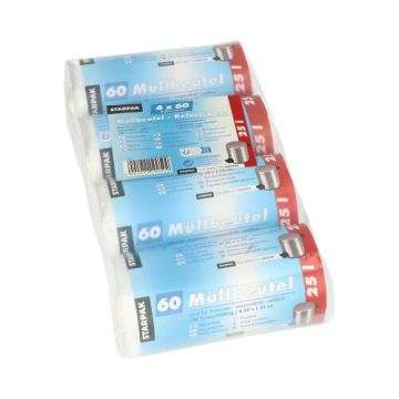 Sacs poubelle, HDPE 25 l 52 cm x 50 cm transparent