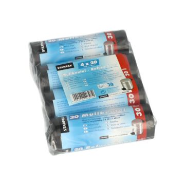 Sacs poubelle, LDPE 30 l 60 cm x 50 cm gris