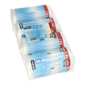 Sacs poubelle, HDPE 35 l 69 cm x 55 cm transparent