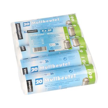 Sacs poubelle, HDPE 60 l 72 cm x 60 cm blanc