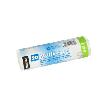 Sacs poubelle, HDPE 60 l 72 cm x 60 cm transparent