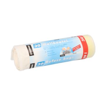 Sacs poubelle, LDPE 30 l 62 cm x 53 cm blanc