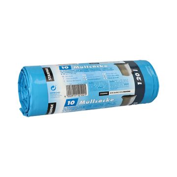 Sacs poubelle, LDPE 120 l 110 cm x 70 cm bleu