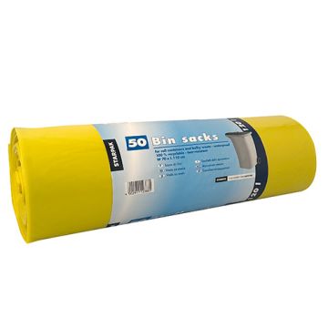 Sacs poubelle, LDPE 120 l 110 cm x 70 cm jaune