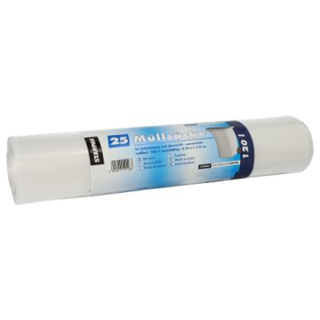 Sacs poubelle, LDPE 120 l 110 cm x 70 cm transparent