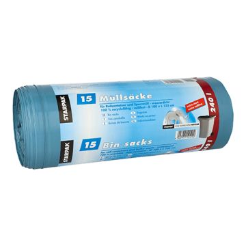 Sacs poubelle, LDPE 240 l 125 cm x 100 cm bleu