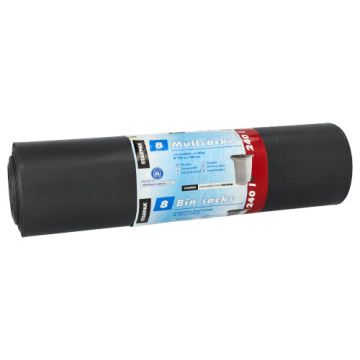 Sacs poubelle, LDPE "blauer Engel" 240 l 145 cm x 120 cm noir