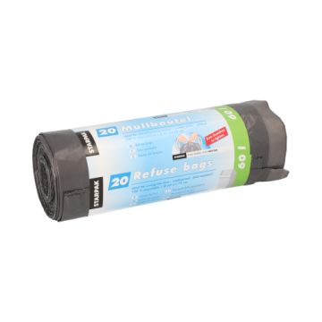 Sacs poubelle avec fermeture, LDPE 60 l 75 cm x 65 cm gris