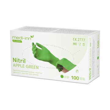 "Medi-Inn Classic" Gants, Nitrile, sans poudre vert pomme "Nitril Apple Green" Taille XL