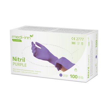 "Medi-Inn Classic" Gants, Nitrile, sans poudre violet "Nitril Purple" Taille M