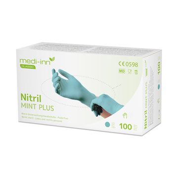 "Medi-Inn Classic" Gants, Nitrile, sans poudre menthe "Nitril Mint Plus" Taille M
