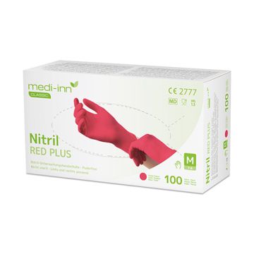 "Medi-Inn Classic" Gants, Nitrile, sans poudre rouge "Nitril Red Plus" Taille XL