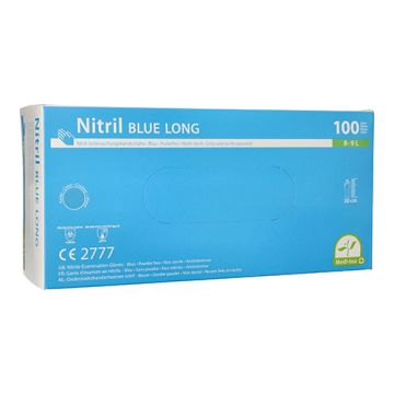 "Medi-Inn" Gants, Nitrile, sans poudre "Long" bleu Taille L