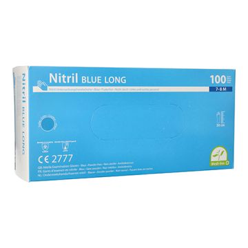 "Medi-Inn" Gants, Nitrile, sans poudre "Long" bleu Taille M