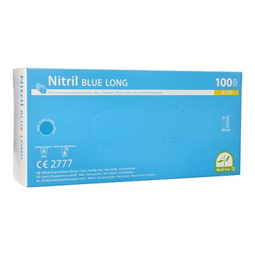 "Medi-Inn" Gants, Nitrile, sans poudre "Long" bleu Taille S