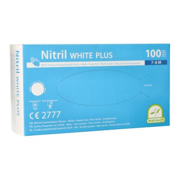 "Medi-Inn PS" Gants, Nitrile, sans poudre "White Plus" blanc Taille M