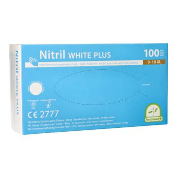 "Medi-Inn PS" Gants, Nitrile, sans poudre "White Plus" blanc Taille XL