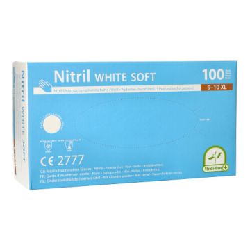 "Medi-Inn" Gants, Nitrile, sans poudre "White Soft" blanc Taille XL