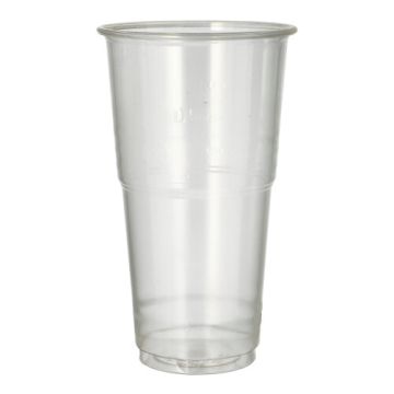 Gobelets pour boissons froides en P.L.A. "pure" 0,5 l  transparent avec trait de mousse-idéal pour bière