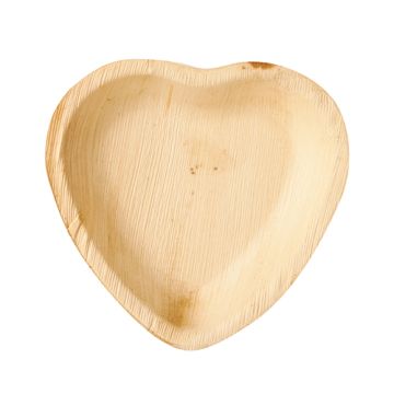 Assiettes, feuille de palmier "pure" 15,5 cm x 3 cm "Coeur"