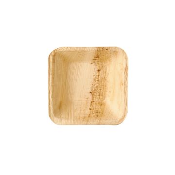 Coupelles, Feuille de palmier "pure" rectangulaire 40 ml 8 cm x 8 cm x 2 cm