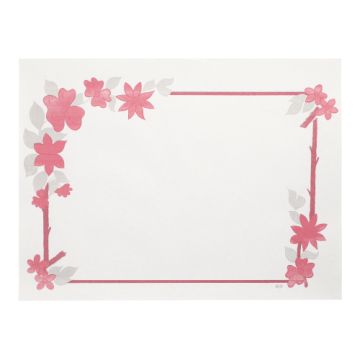 Sets de table, papier 30 cm x 40 cm blanc "Fleurs"