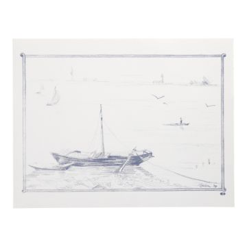 Sets de table, papier 30 cm x 40 cm blanc "Canot"