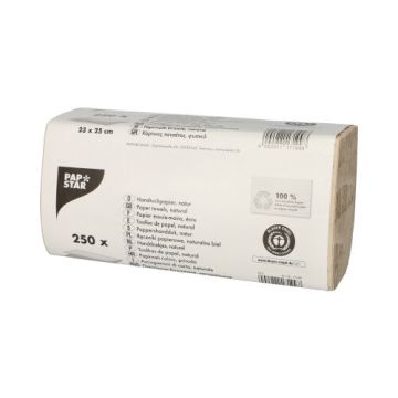Papier essuie-mains pliage en V 23 cm x 25 cm naturel Zig zag, 1 pli