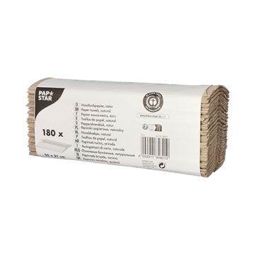 Papier essuie-mains  pliage 50 cm  31 cm x 25 cm naturel 1 pli