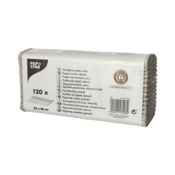 Papier essuie-mains pliage 50 cm x 25 cm naturel 1 pli