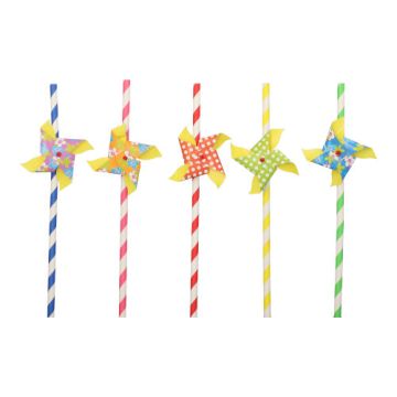 Pailles en papier Ø 6 mm · 20 cm couleurs assorties "Windmill"