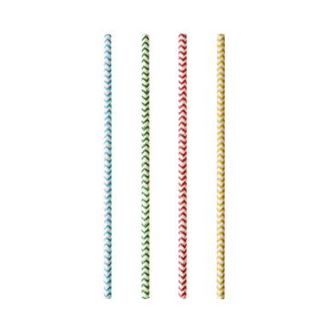 Pailles en papier Ø 6 mm · 20 cm couleurs assorties "Zig-Zag"